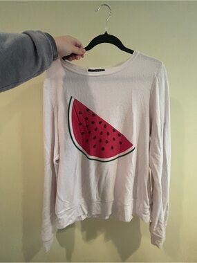 Wildfox White Crewneck Tee with Branded Neck Tag
